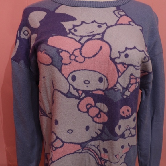 Hello Kitty Women's Sweater in Blue and Pink - Picture 4 of 8
